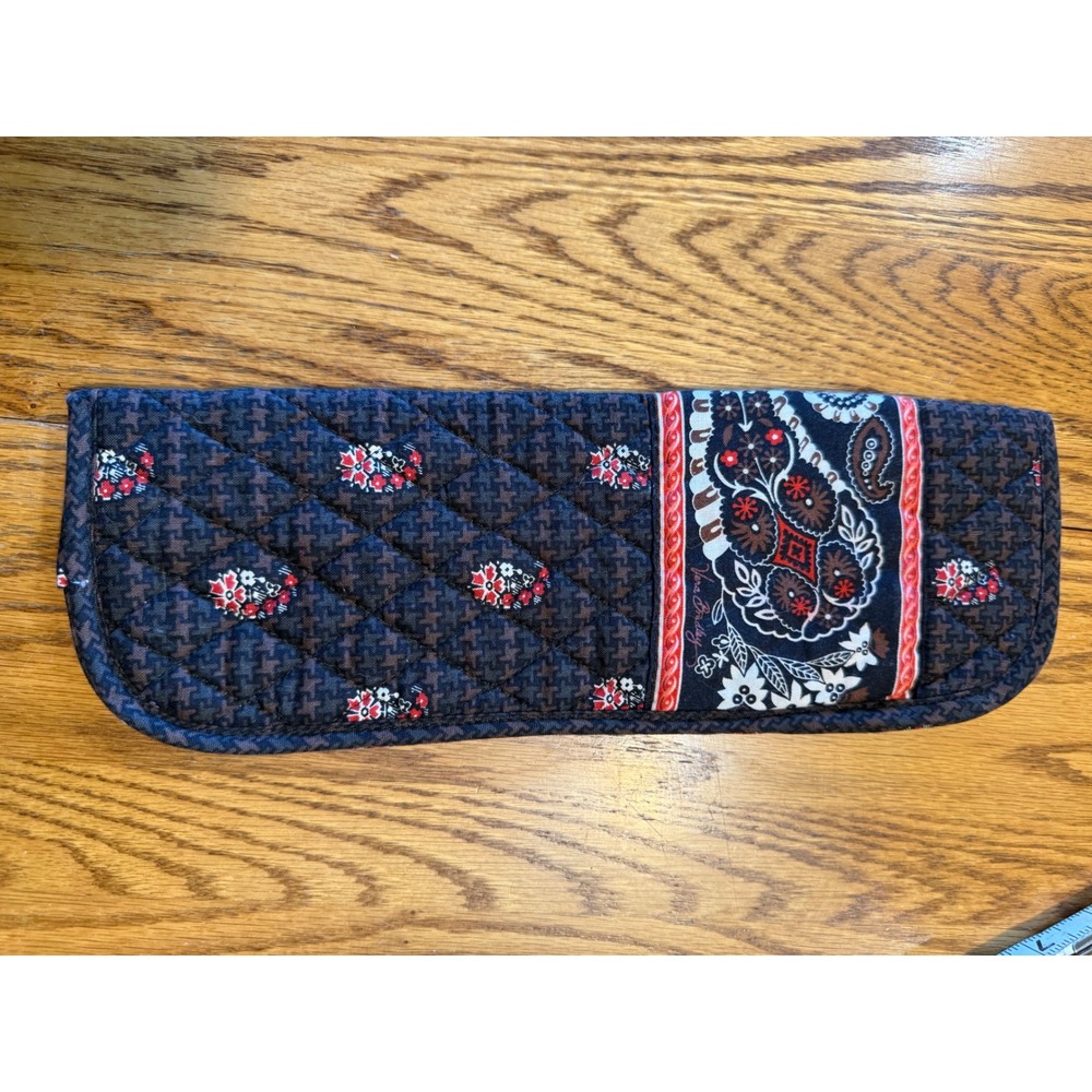 Vera Bradley Retired 2008 Houndstooth Brown Quilted Curling Iron Sleeve Travel